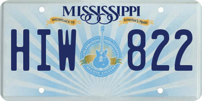 MS license plate HIW822