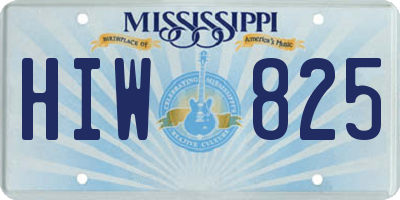 MS license plate HIW825