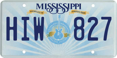 MS license plate HIW827