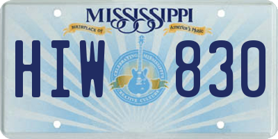 MS license plate HIW830