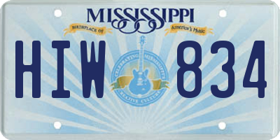 MS license plate HIW834