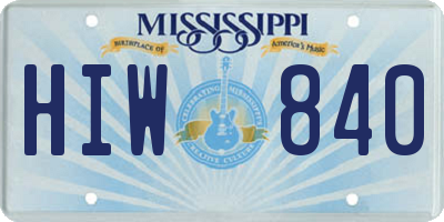 MS license plate HIW840