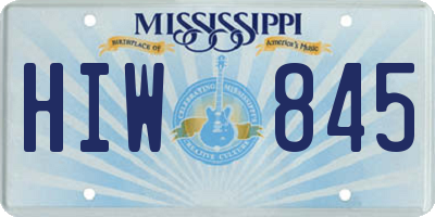 MS license plate HIW845