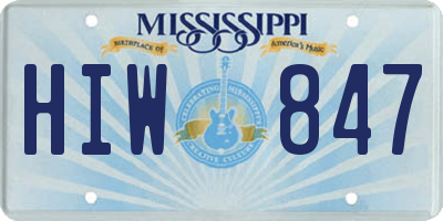 MS license plate HIW847