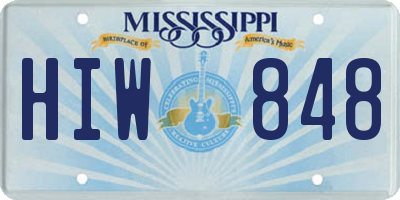MS license plate HIW848