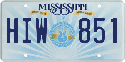 MS license plate HIW851
