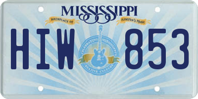 MS license plate HIW853