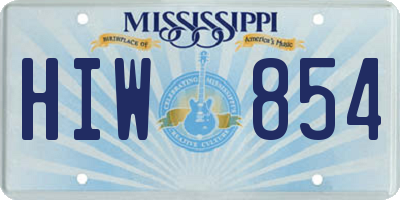 MS license plate HIW854