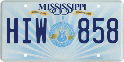 MS license plate HIW858