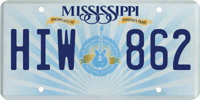 MS license plate HIW862