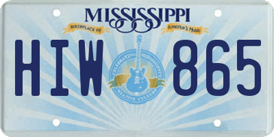 MS license plate HIW865