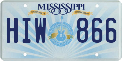 MS license plate HIW866