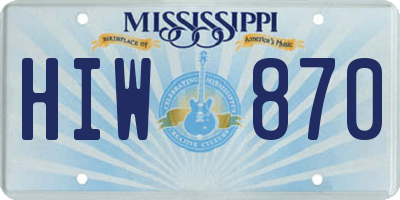 MS license plate HIW870