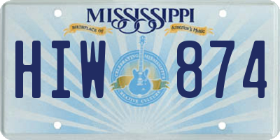 MS license plate HIW874