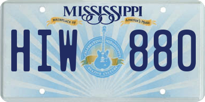 MS license plate HIW880