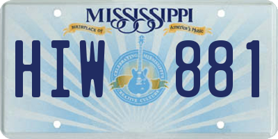 MS license plate HIW881