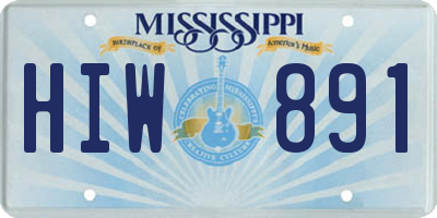 MS license plate HIW891