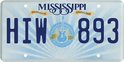 MS license plate HIW893