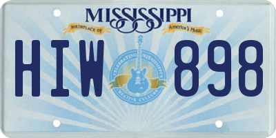 MS license plate HIW898
