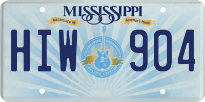 MS license plate HIW904