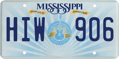 MS license plate HIW906