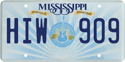 MS license plate HIW909