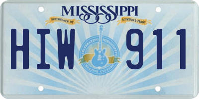 MS license plate HIW911