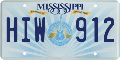 MS license plate HIW912