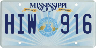MS license plate HIW916