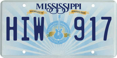 MS license plate HIW917
