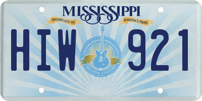 MS license plate HIW921