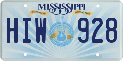 MS license plate HIW928