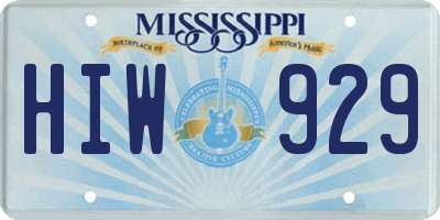 MS license plate HIW929