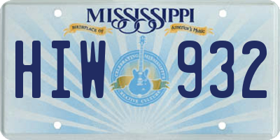 MS license plate HIW932