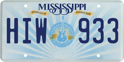 MS license plate HIW933