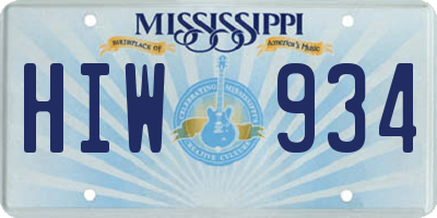 MS license plate HIW934