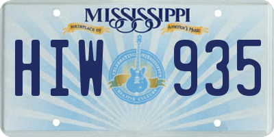 MS license plate HIW935