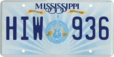 MS license plate HIW936