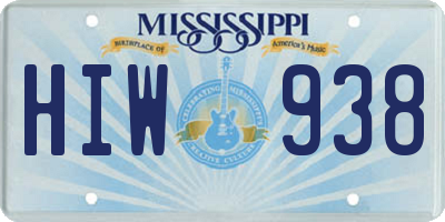 MS license plate HIW938