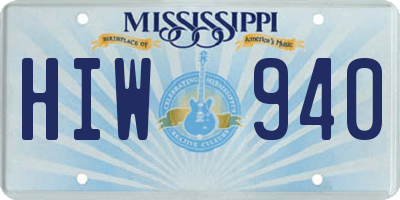 MS license plate HIW940