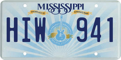 MS license plate HIW941