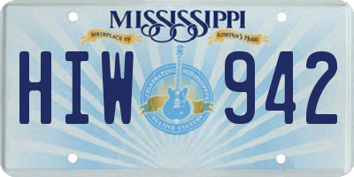 MS license plate HIW942