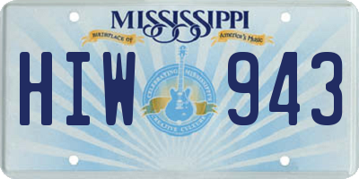 MS license plate HIW943