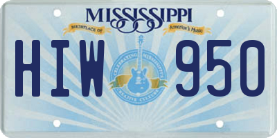 MS license plate HIW950