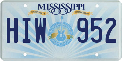 MS license plate HIW952