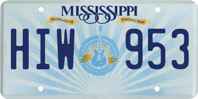 MS license plate HIW953