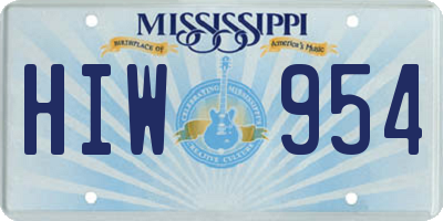 MS license plate HIW954