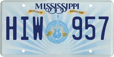MS license plate HIW957