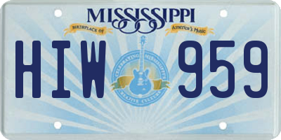 MS license plate HIW959