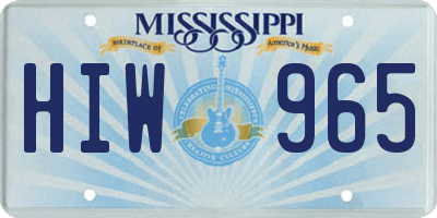 MS license plate HIW965